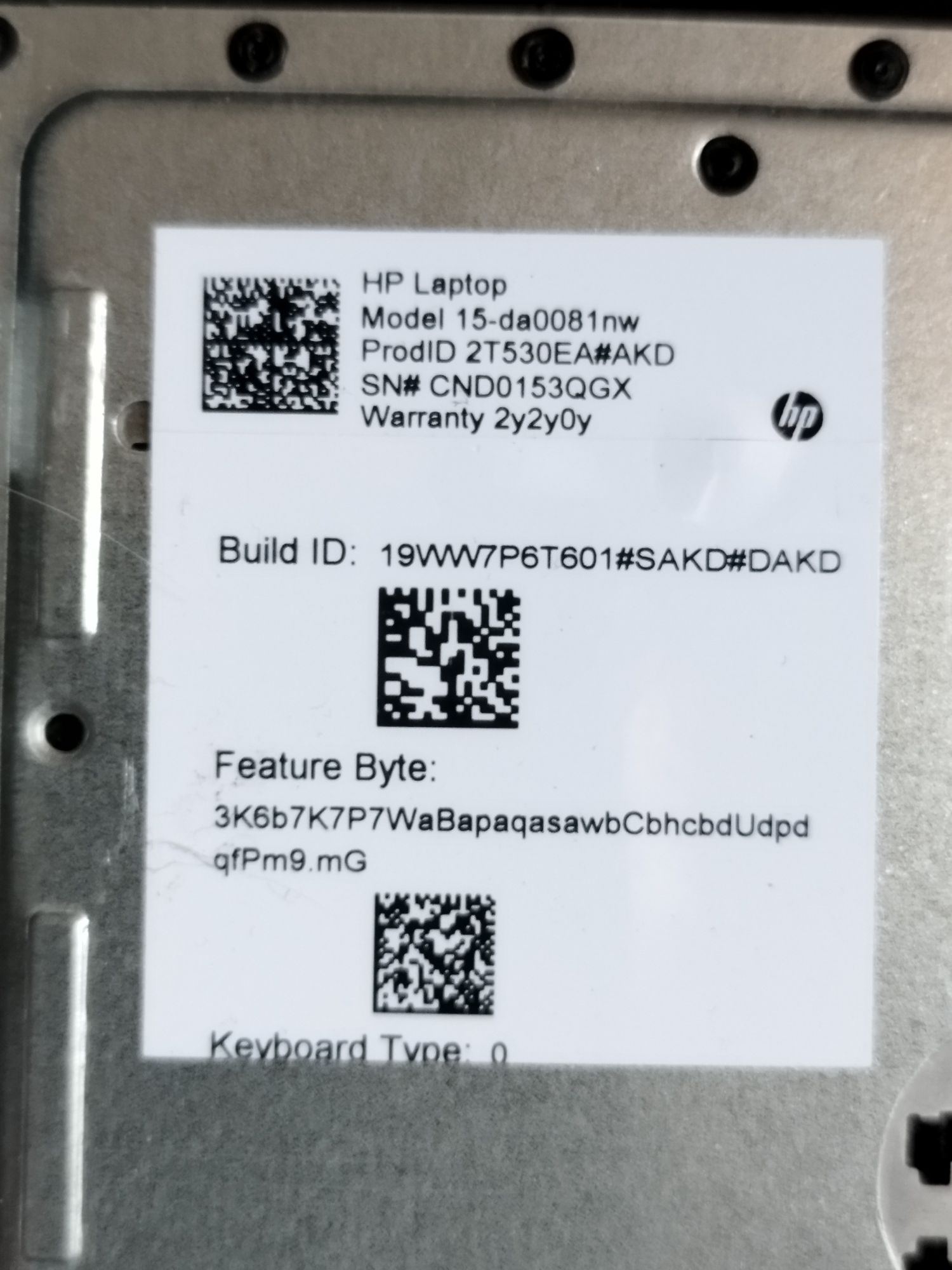 Część Laptopa HP 15-da