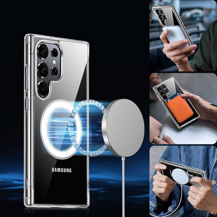 Bestcellcas etui magsafe Samsung Galaxy S24 Ultra 2szt szkło TWARDE