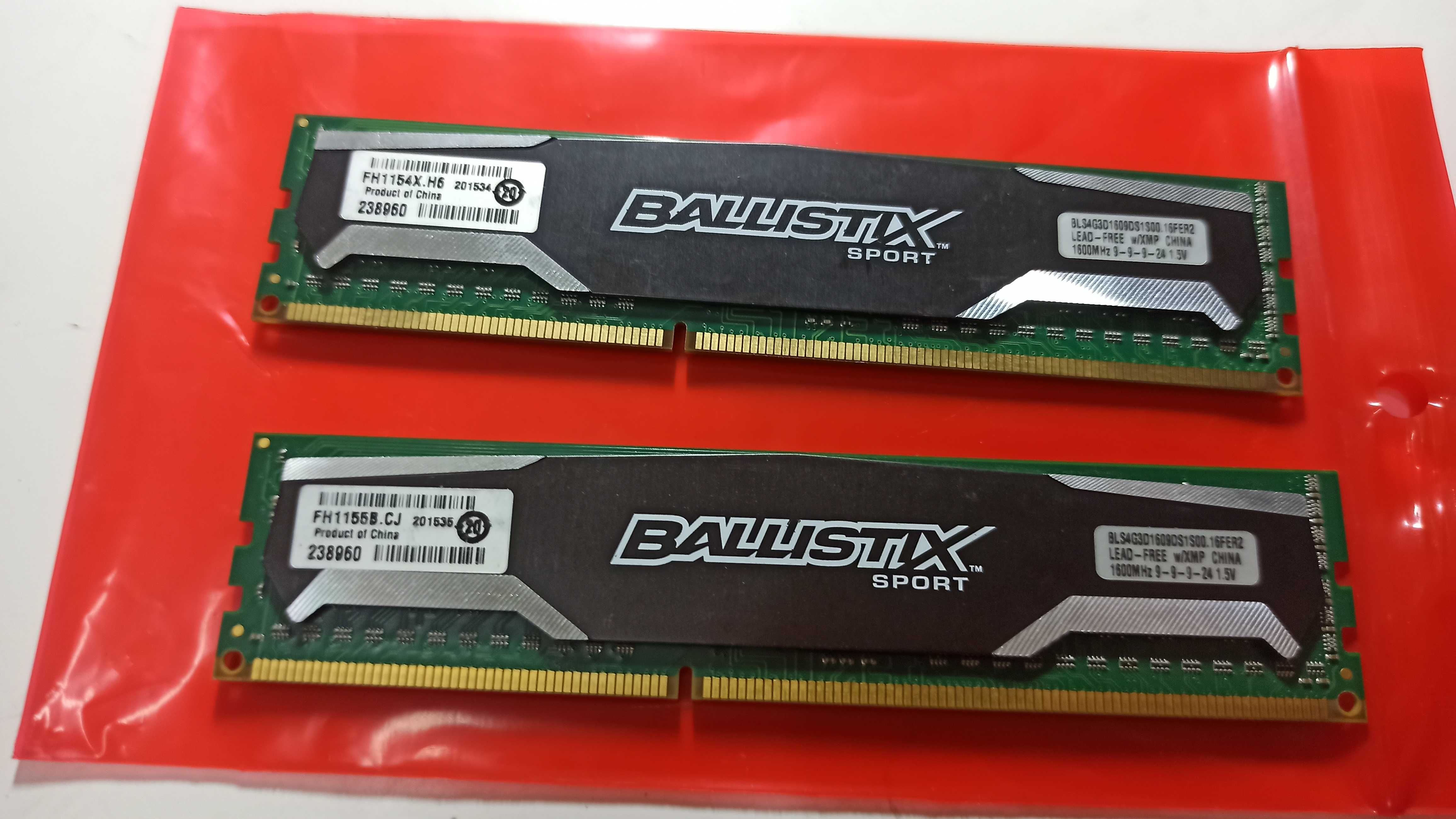 RAM Ballistix BLS403D1609DS1S00.16FER2 8GB - 2x4GB DDR3 CL9 1600MHz
