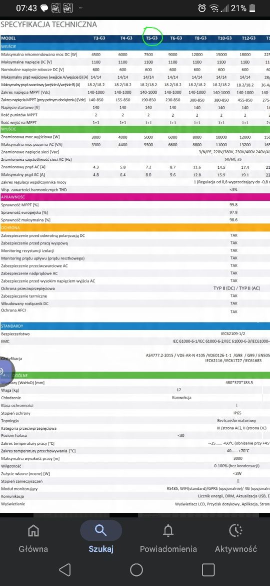 Foxess t5g3, inverter, falownik, pv