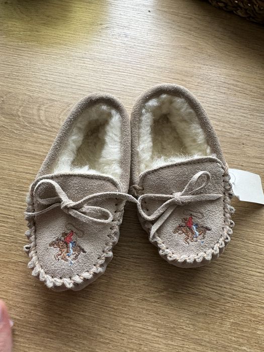 Дитячі теплі тапки 14,5 натуральний замш та хутро