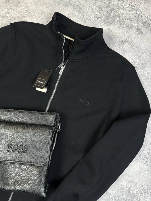 Кардиган Hugo Boss чорний чоловічий светр на замок босс чоловічий