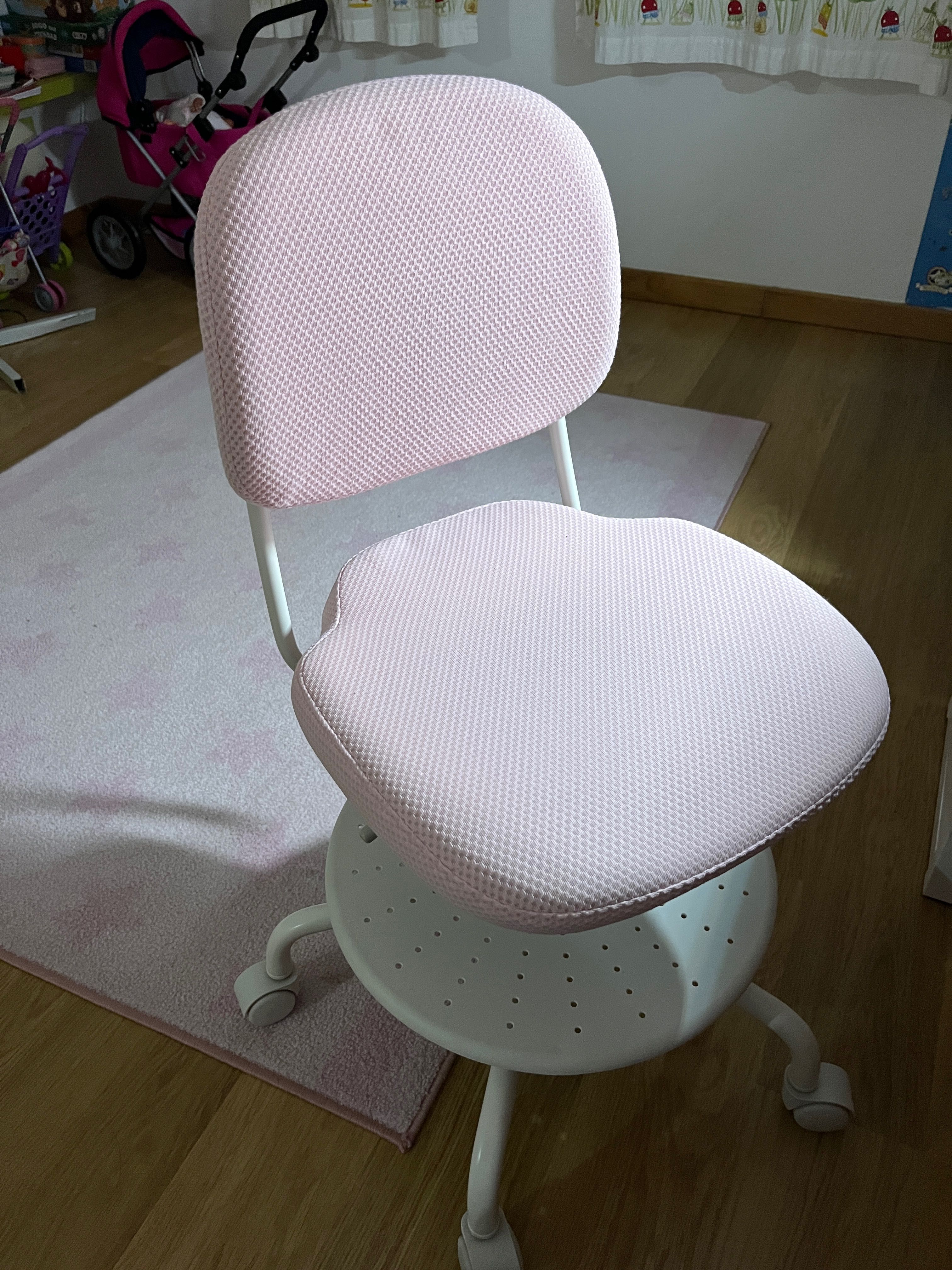 Cadeira de secretária rosa menina ikea criança