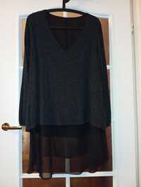 Czarna sukienka tunika, rozmiar XL