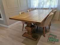Stół dębowy masywne rzeźbione nogi Classico Manufaktura Holz & Wood