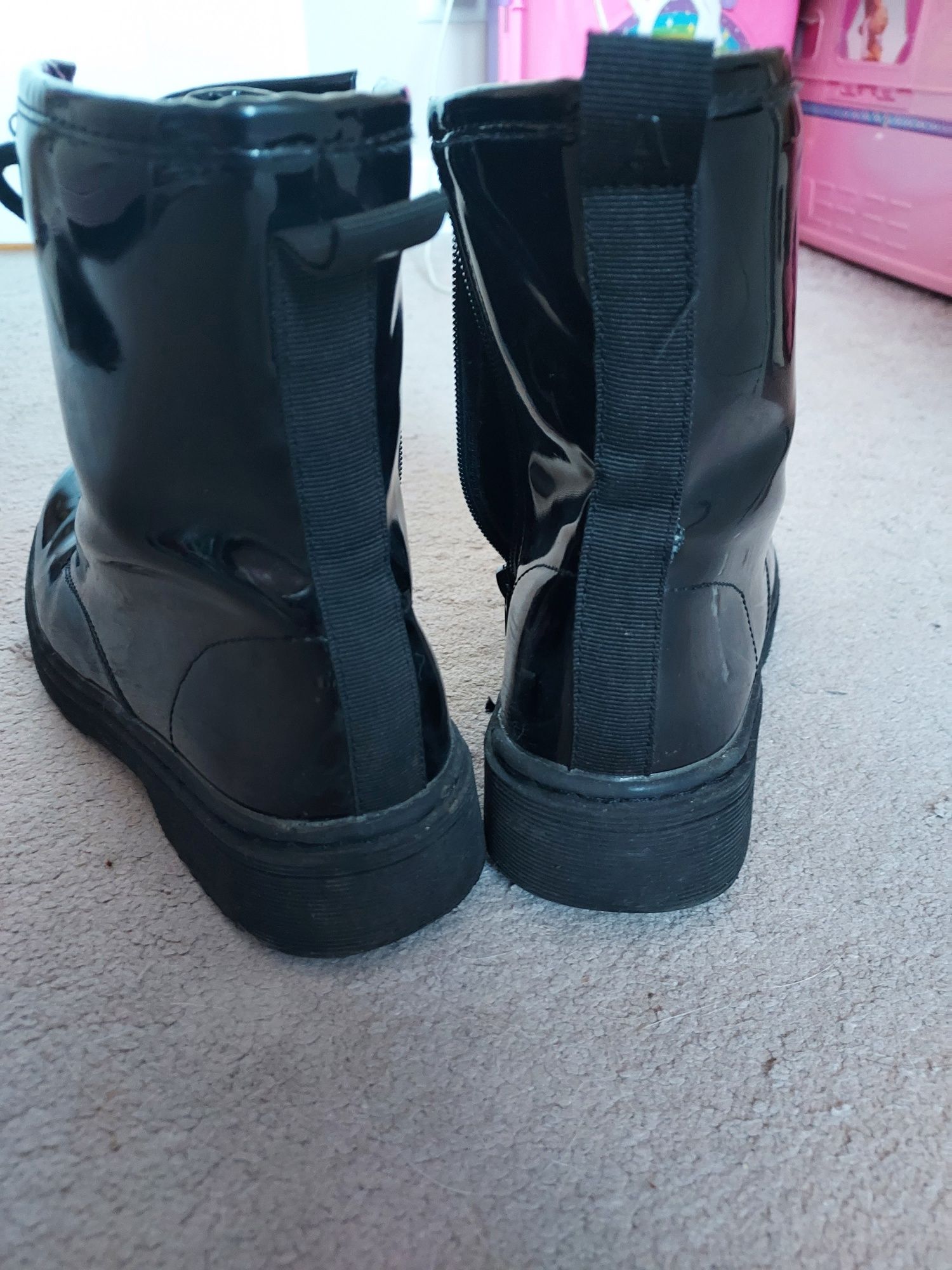 Botki buty dziewczęce lakierowane