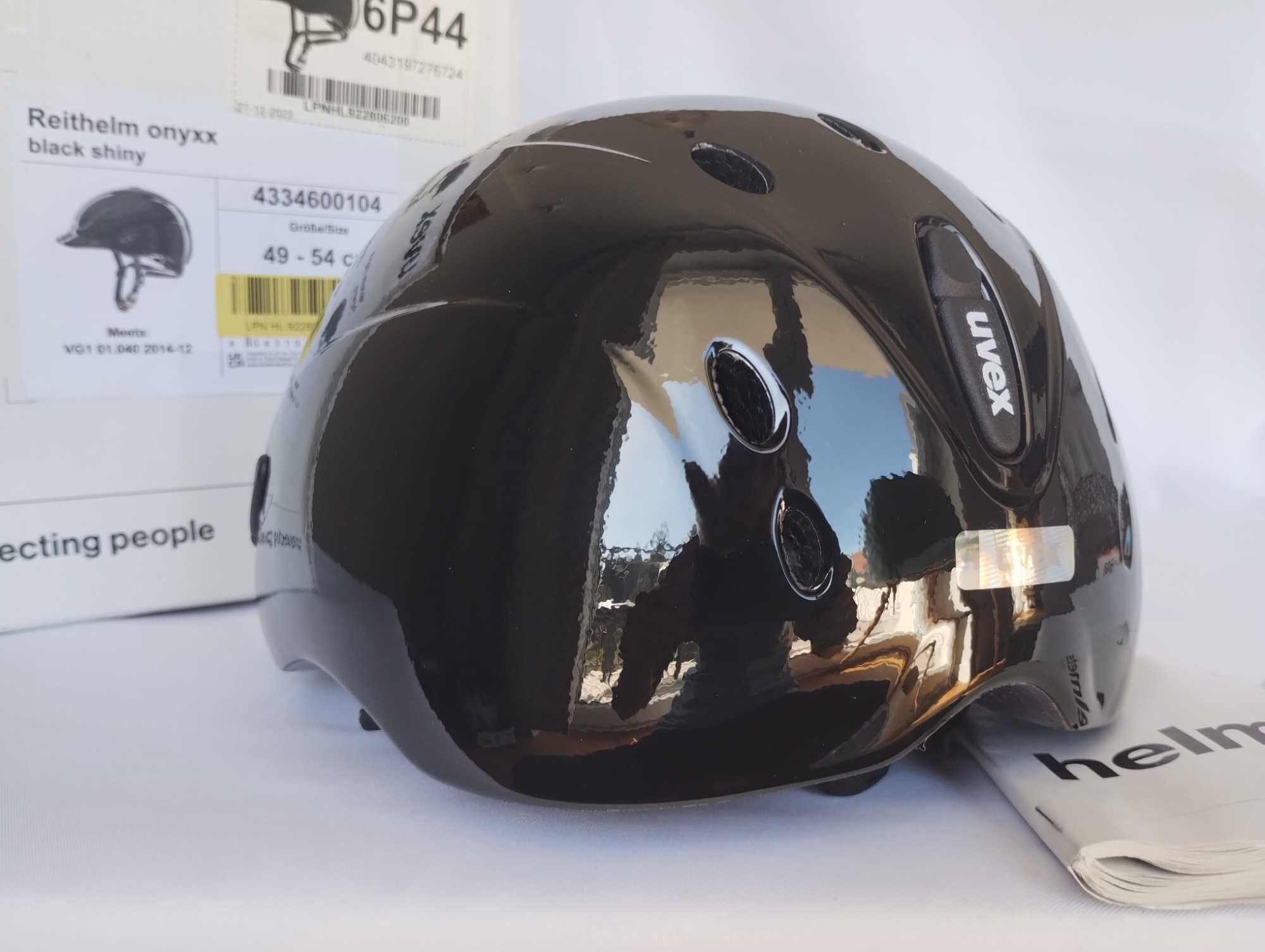 Kask jeździecki toczek Uvex Reithelm Onyxx Black Shiny 3XS-XS 49-54cm