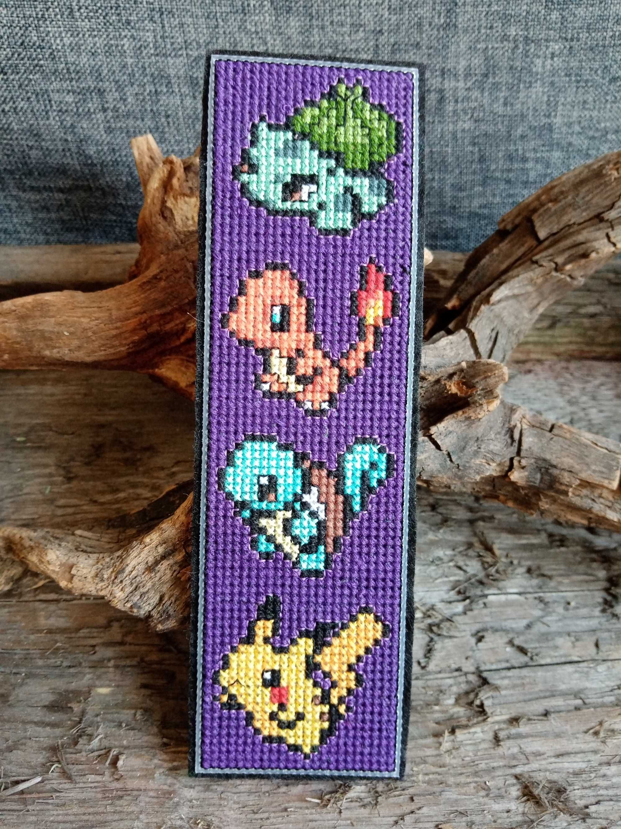 Wyszywana ręcznie zakładka do książki, rękodzieło, handmade