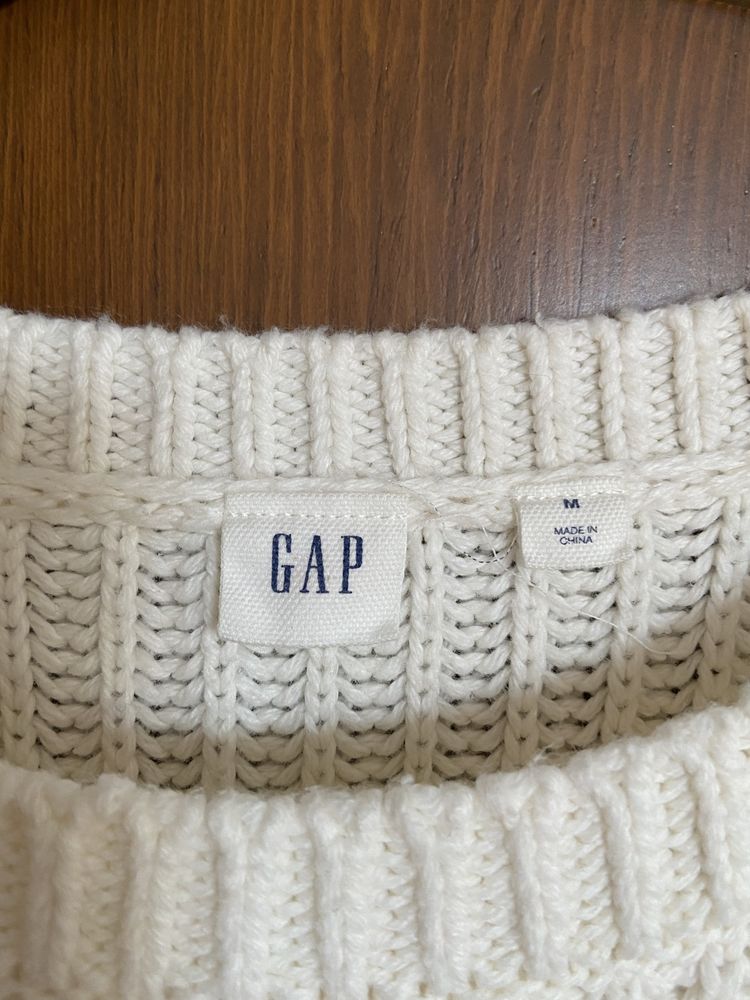 Sweter biały rekawy 3/4 Gap
