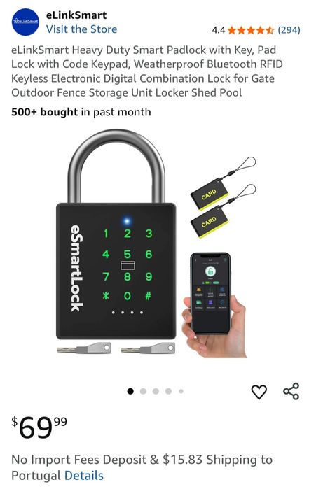 NOVO ** Cadeado Smart Padlock