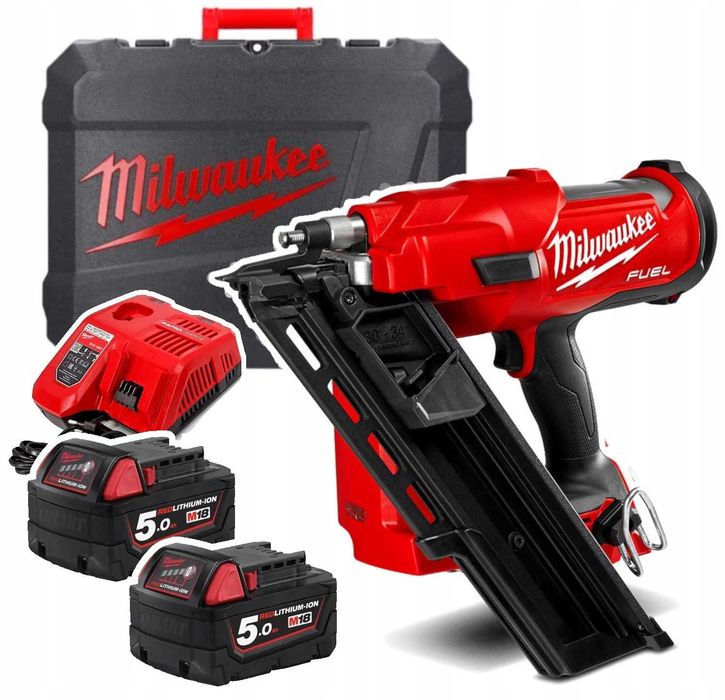 Milwaukee M18  Gwoździarka akumulatorowa 2x5Ah Walizka 30/34 st 50 -90
