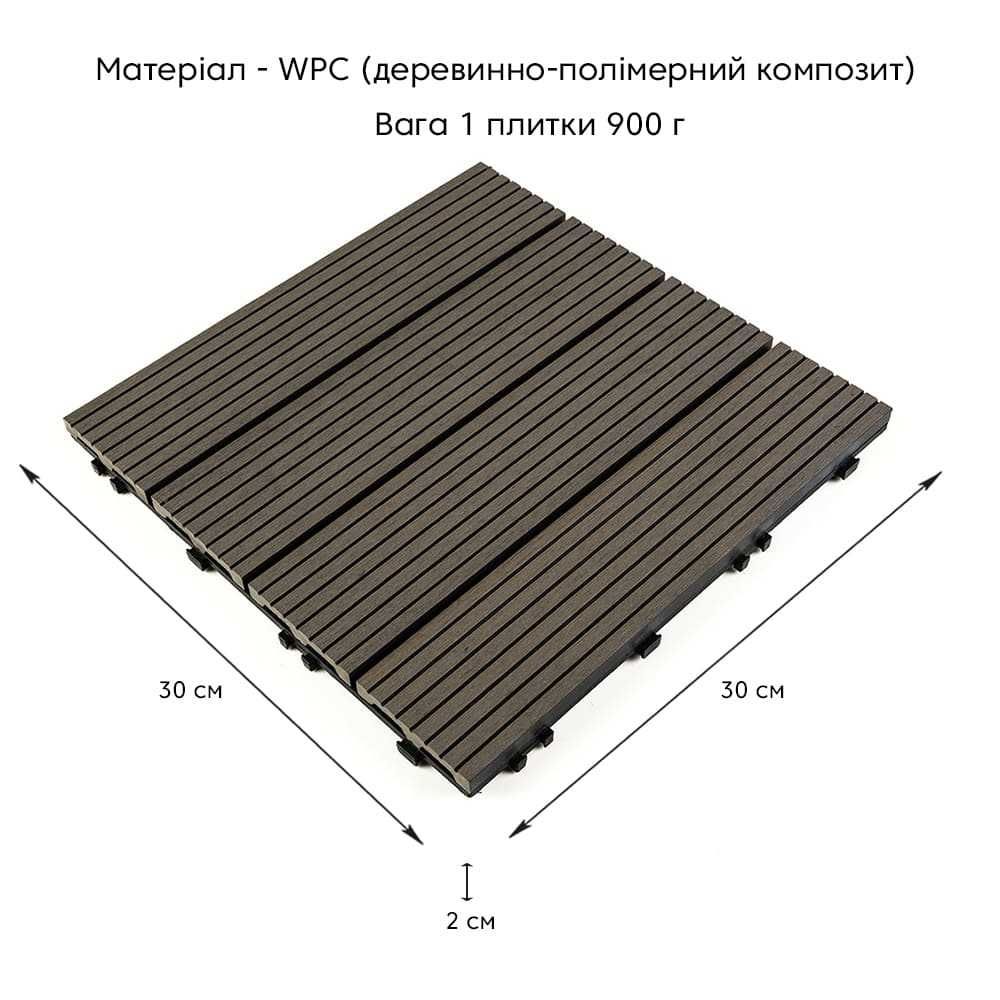 Композитна  WPC плитка, для присадибних ділянок  30х30х2см. АКЦІЯ!!!