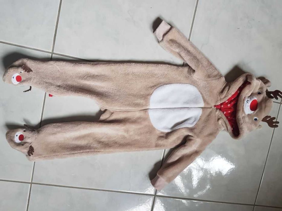 So Cute pluszowy kombinezon dres piżama pajacyk śpiwór  renifer