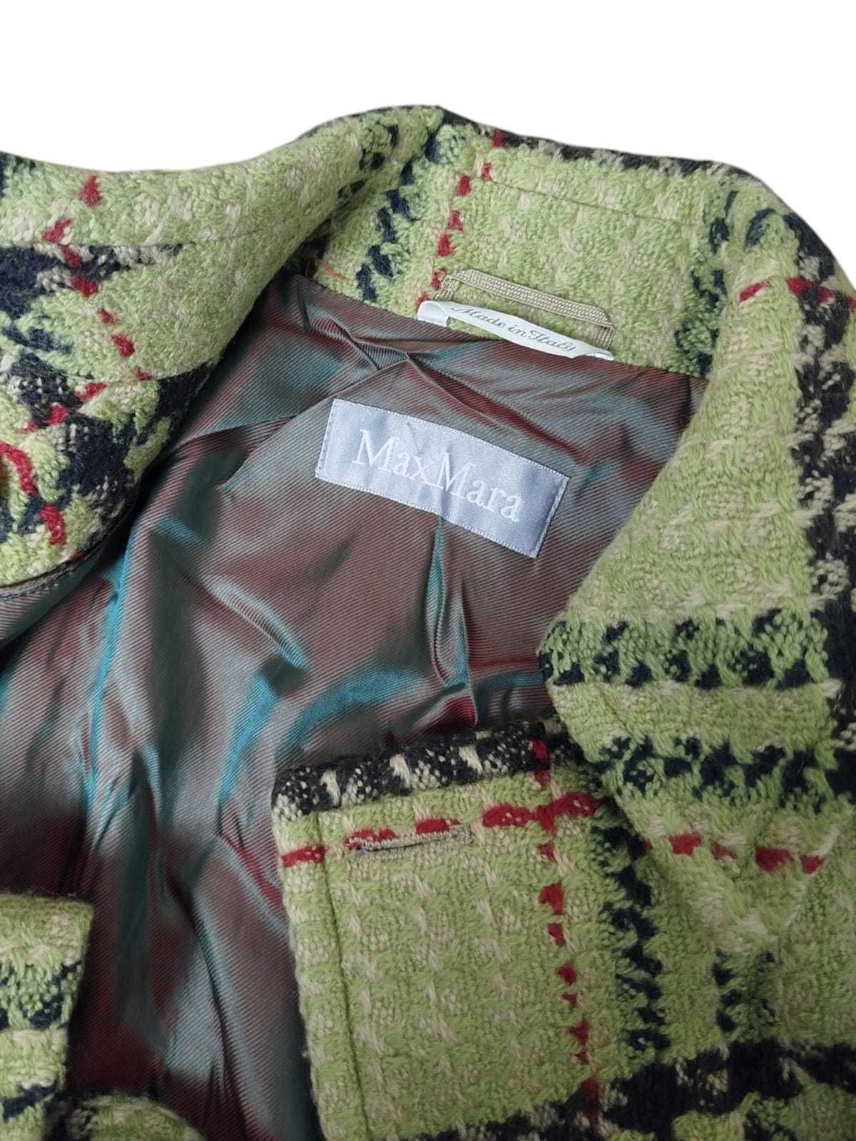 Max mara virgin wool coat dwurzędowy płaszcz bosmanka