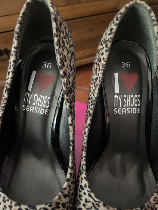 Sapatos de salto alto preto/leopardo