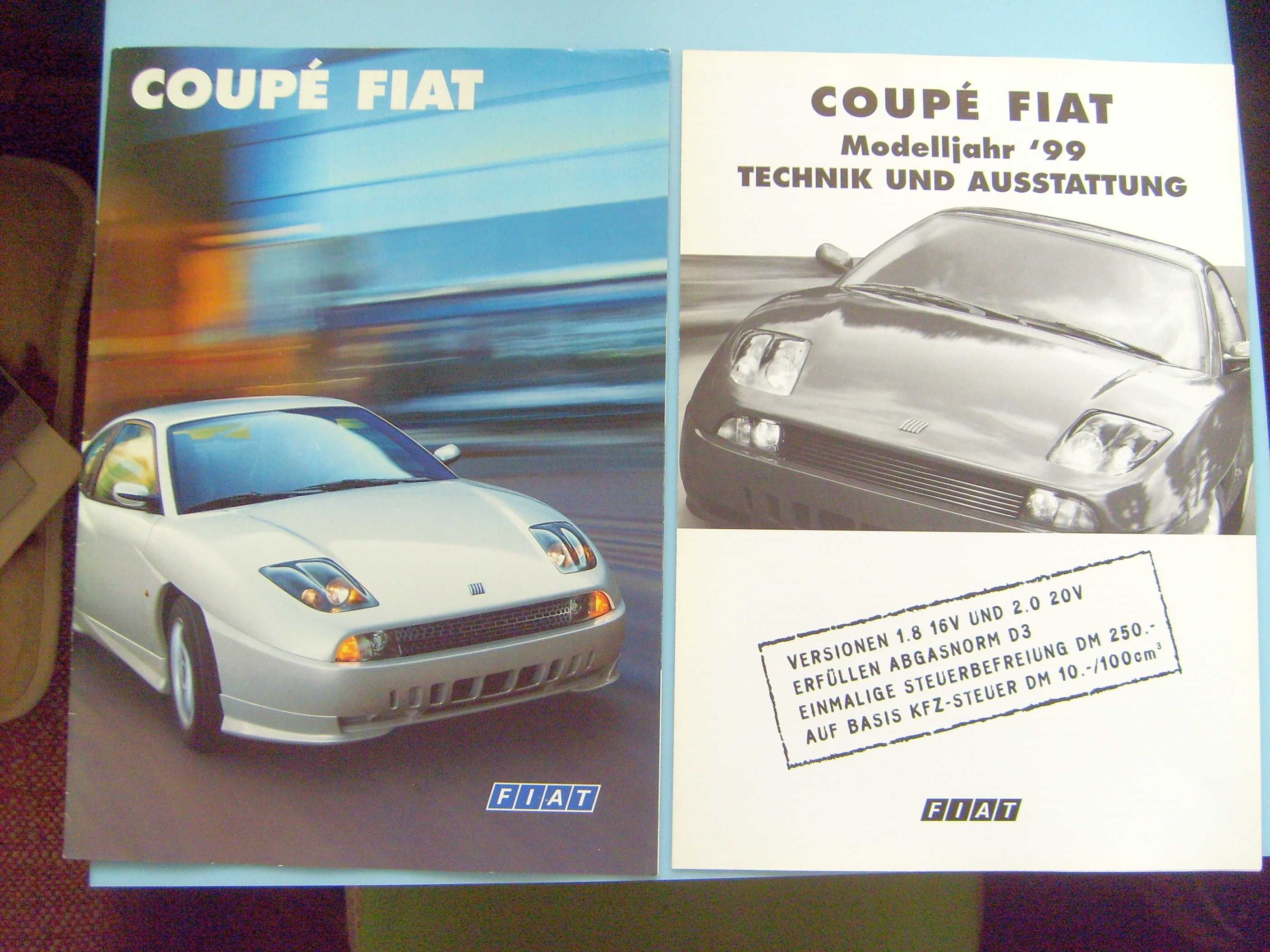 FIAT Coupe 1999 DE / 16V, 20V, 20V Turbo / prospekt 14 str., stan BDB