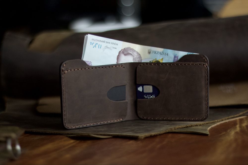 Міні гаманець чоловічий шкіряний ручної роботи. Кошелек / портмоне