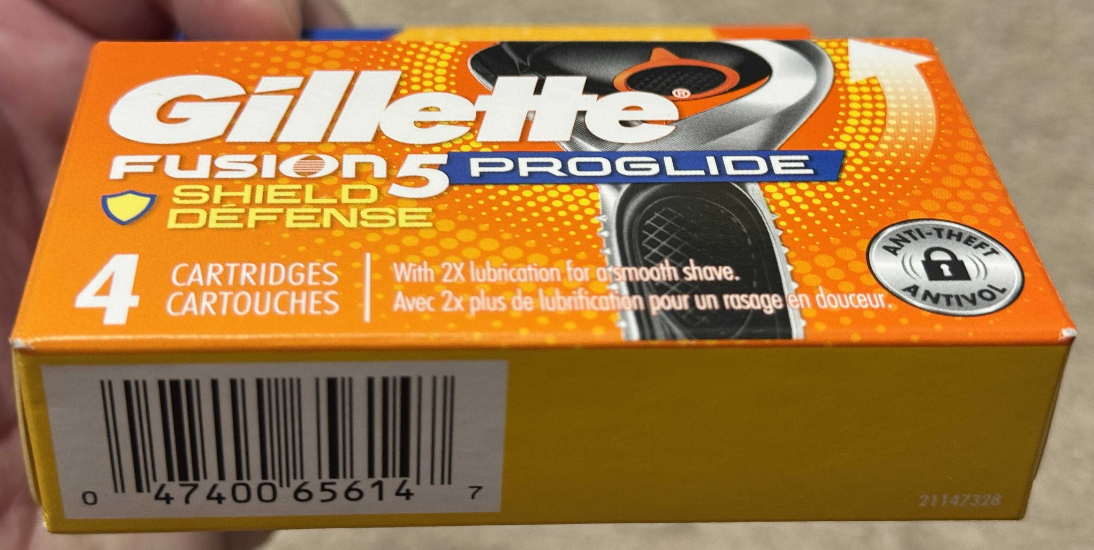 100%Оригинал из США Gillette Fusion Proglide SHIELD 4шт картриджи леза