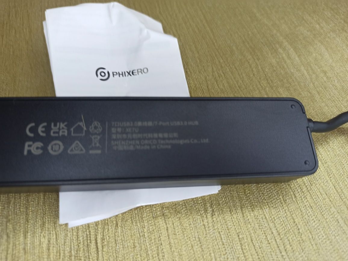 7-портовий USB-концентратор PHIXERO, кабель  100 см,