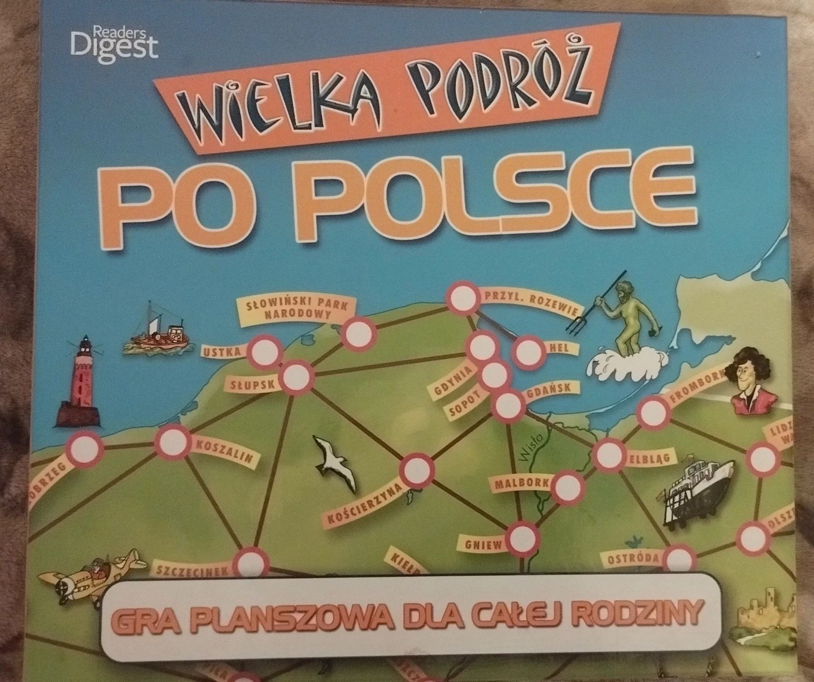 Wielka podróż po Polsce. Gra planszowa. Otwarta. Nie używana.