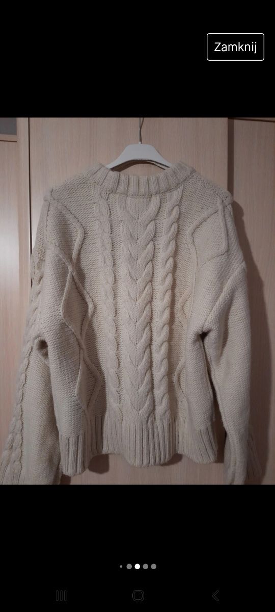 Sweterek gruby warkocze M/L