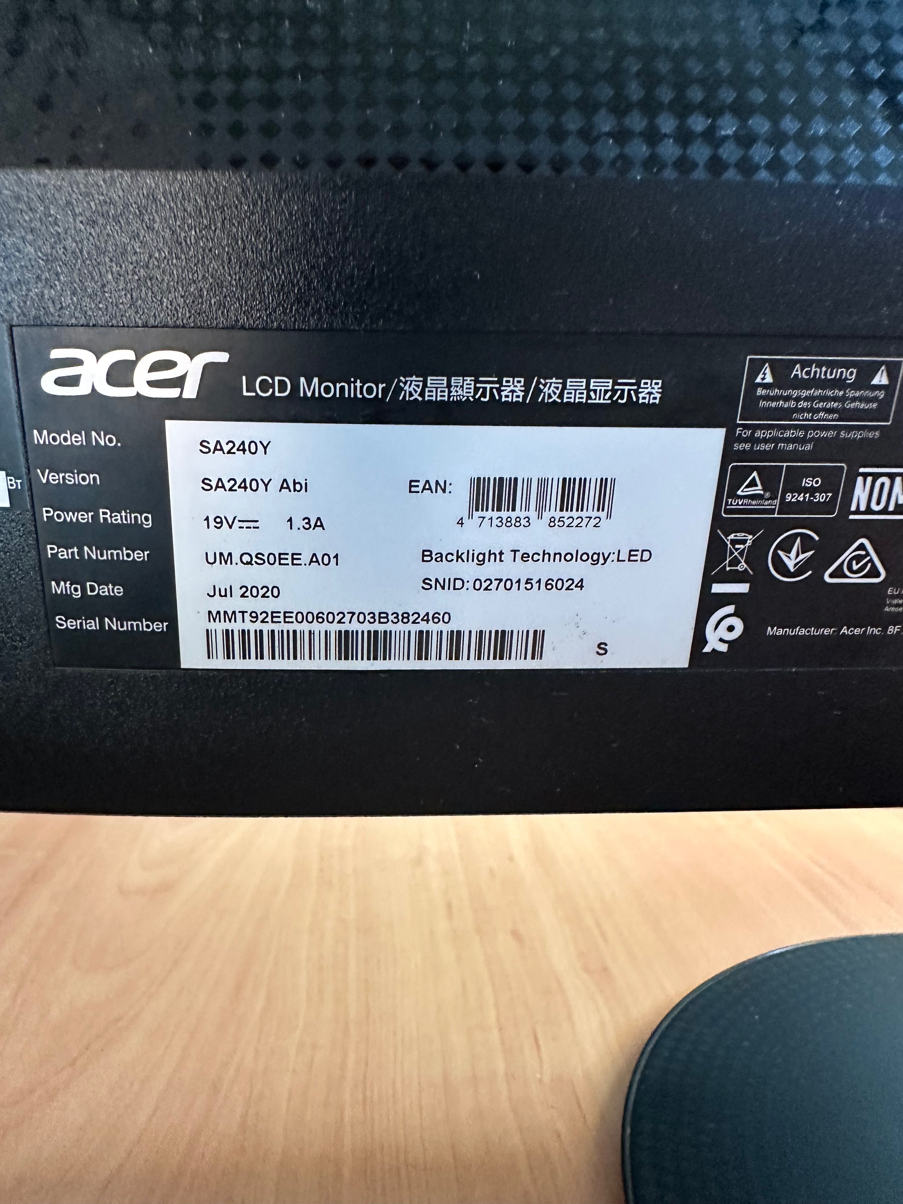 Monitor acer 23,8”