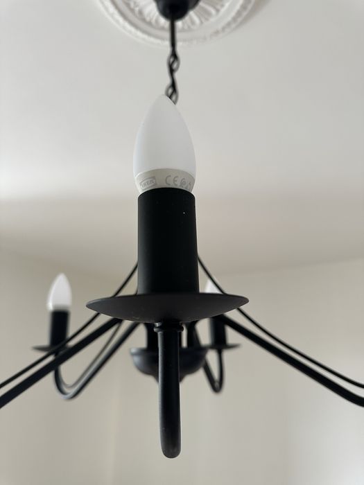 Żyrandol 5 ramienny czarny