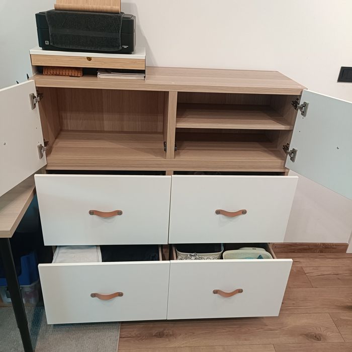 Pilnie sprzedam Besta Ikea dąb bejcowany na biało RTV szafka komoda