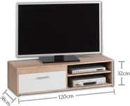 szafka pod telewizor Stella Trading GEMMA 38 x 120 x 32 cm