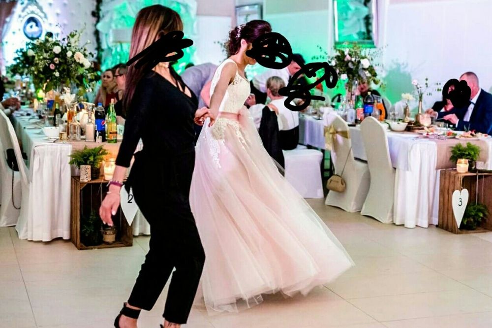 Suknia ślubna niepowtarzalna xs/s 34 ivory/Rose boho rustykalna