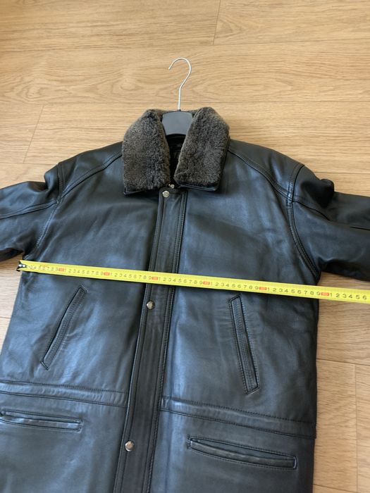 Чоловіча шкіряна зимова куртка