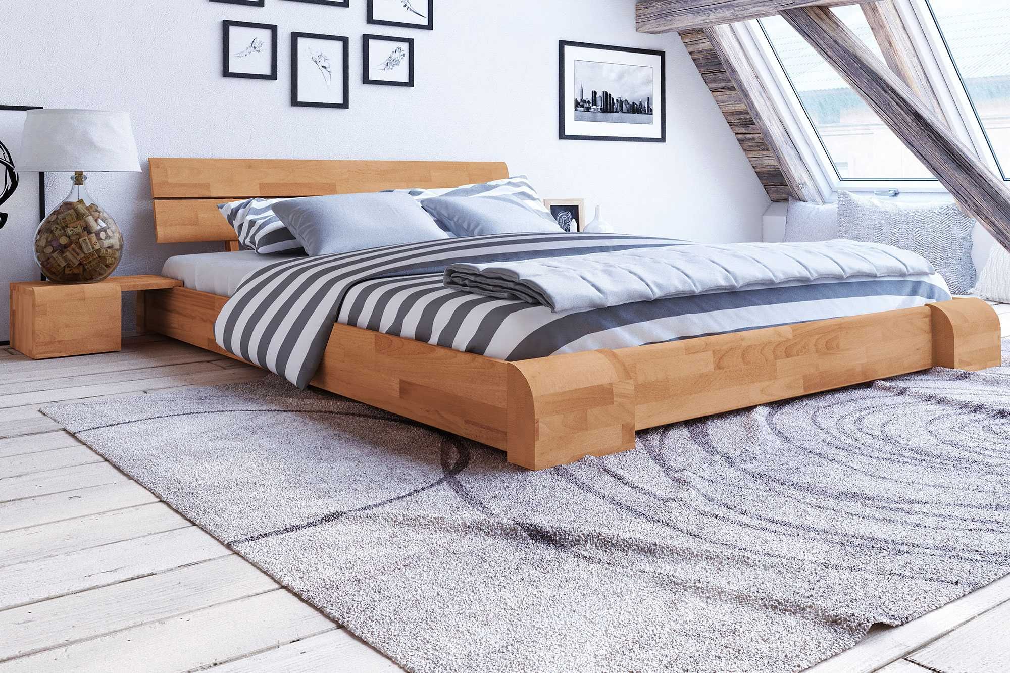 Łóżko z drewna litego marki TheBEDS 180x200 cm.