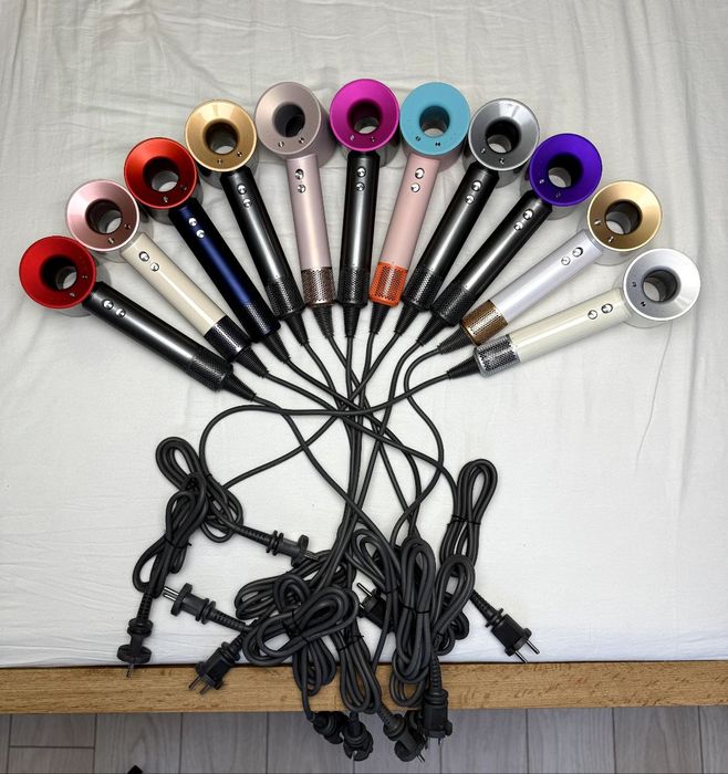 Фен 5 насадок dyson, 12 кольорів, рожевий, синій, сакура, сірий Дайсон