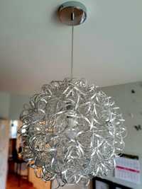 Lampa wisząca sufitowa srebrna 38 cm.