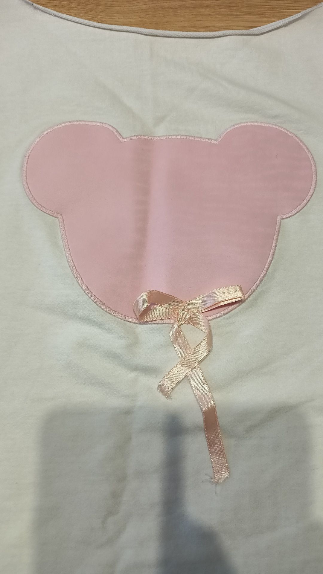 Bluzka z rękawem 3/4 biała z różowym logo myszki Miki rozmiar M
