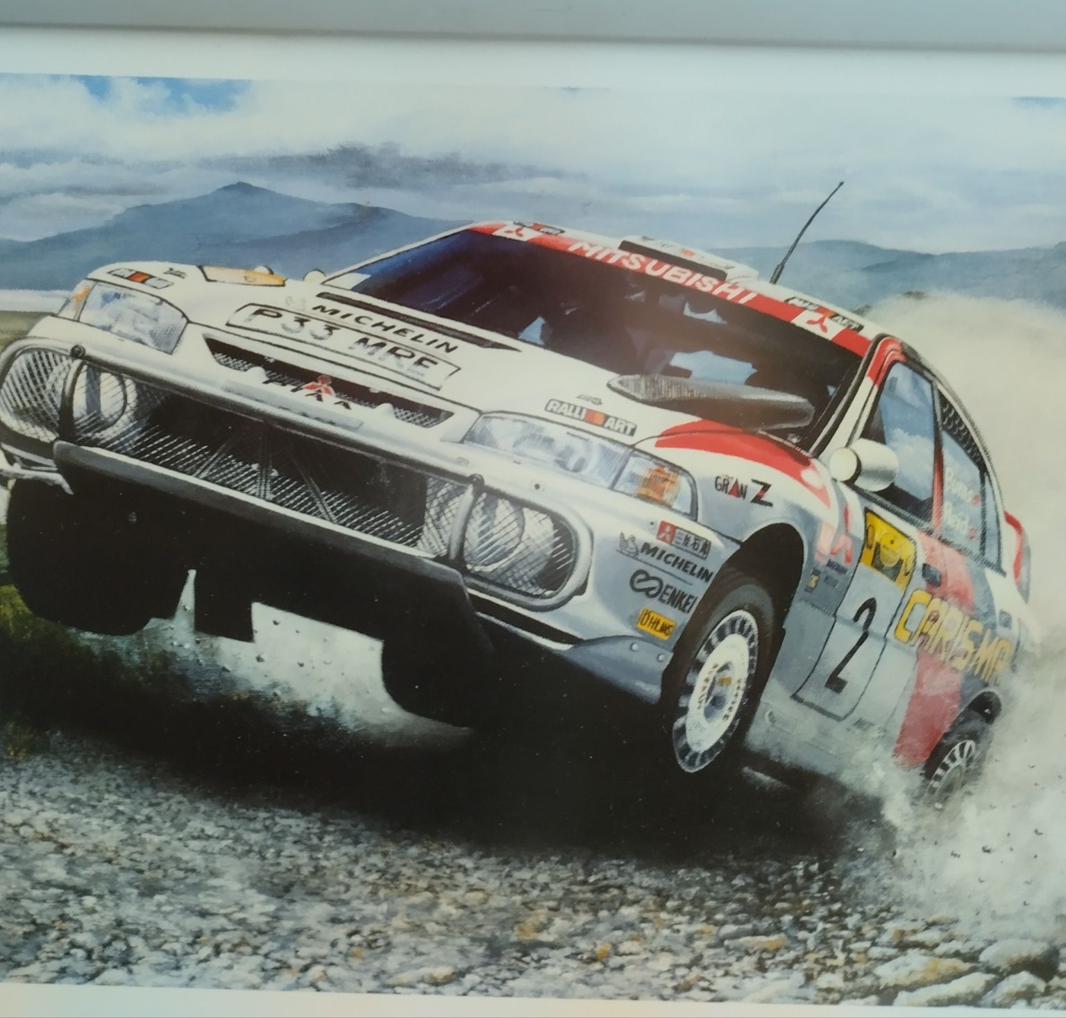 Serigrafia "Burn to Win" Richard Burns Mitsubishi (numerada e assinada