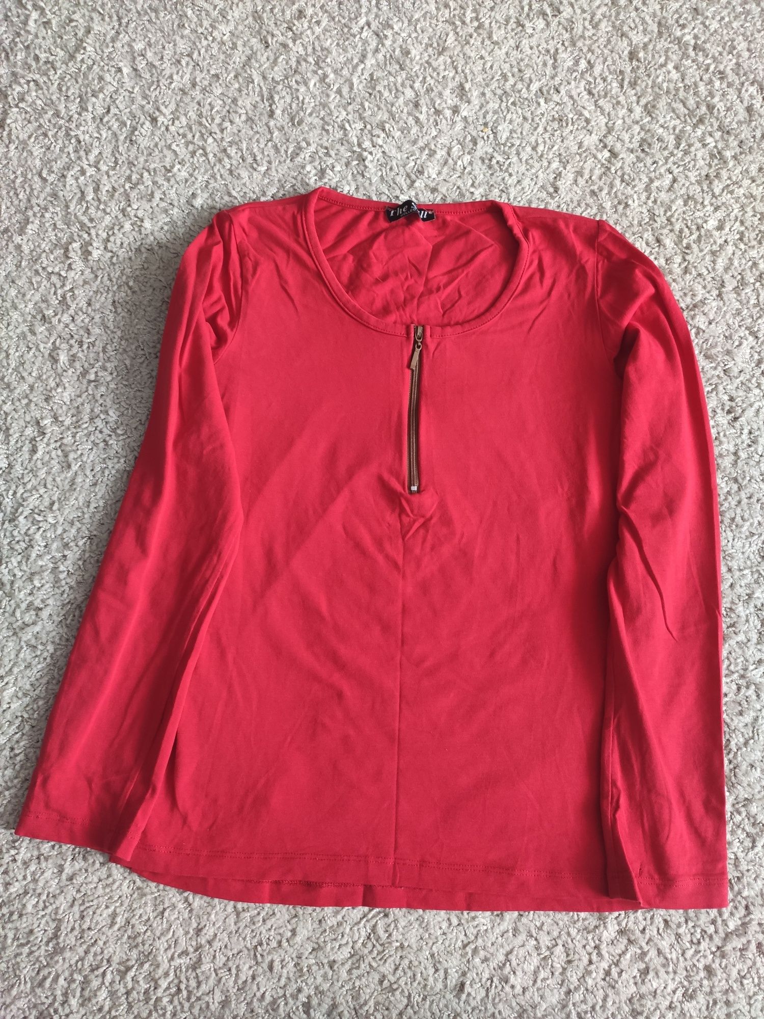 Czerwona bluzka z długim rękawem Basic S