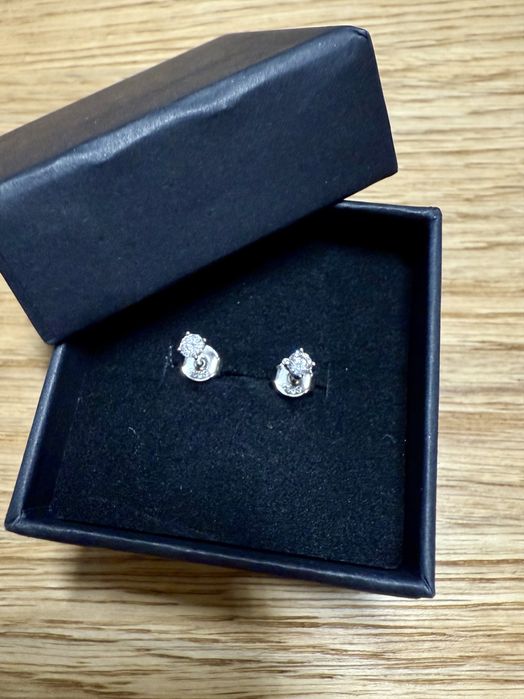 Nowe srebrne kolczyki 925 z cyrkonią premium 3mm prezent minimalizm