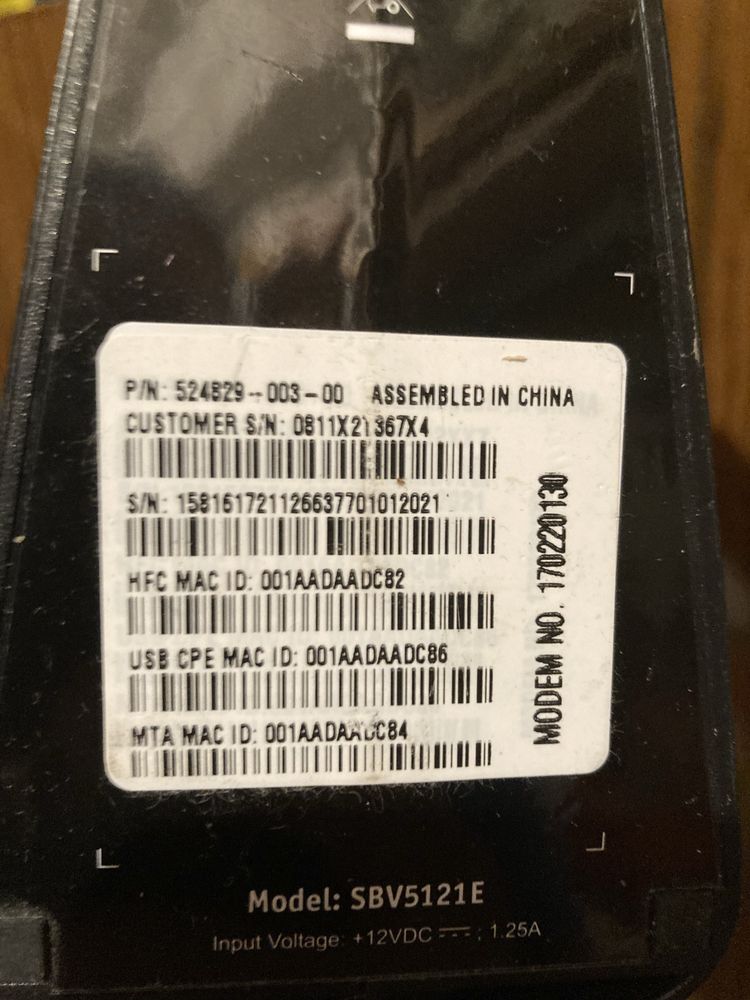 Modem Motorola SBV5121E kablowy