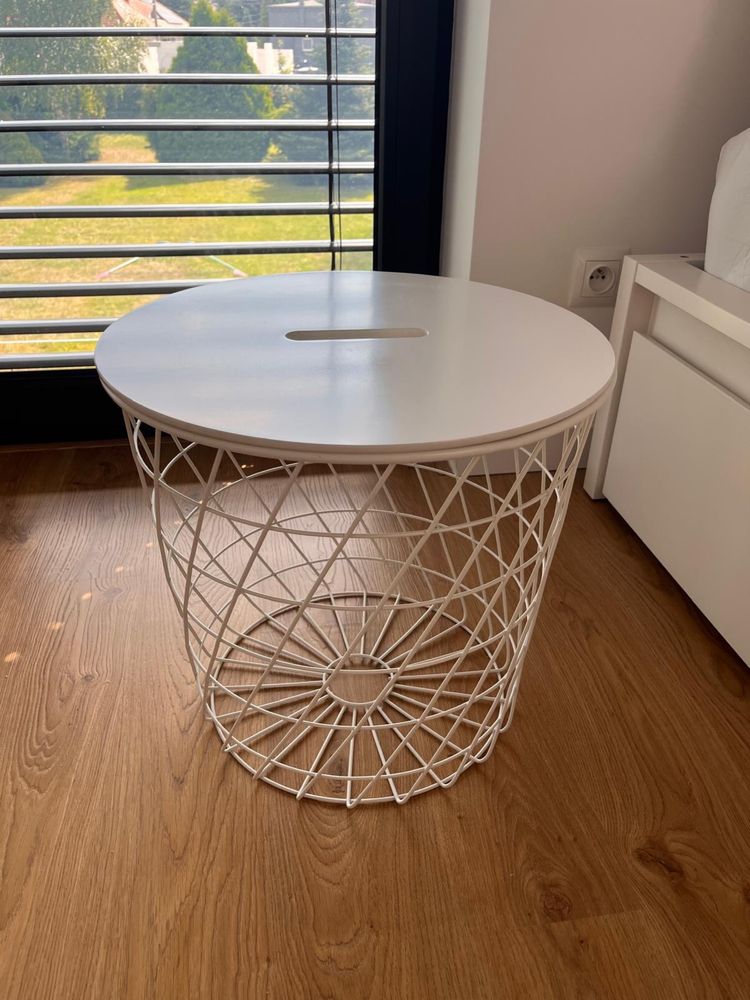 Okrągły stolik ikea biały kolor druciany