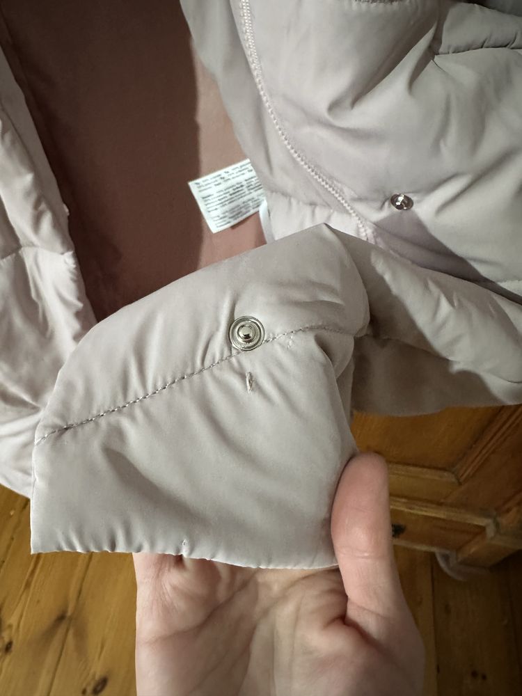 Kurtka puchowa zimowa XS-S pudrowy róż