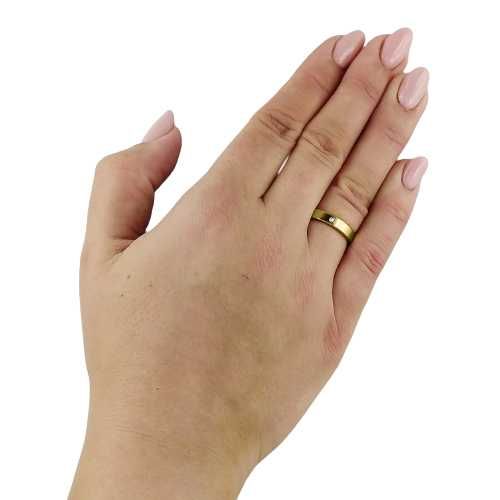 Śliczna Para Złotych Obrączek Ślubnych Błyszcząca Cyrkonia KO21