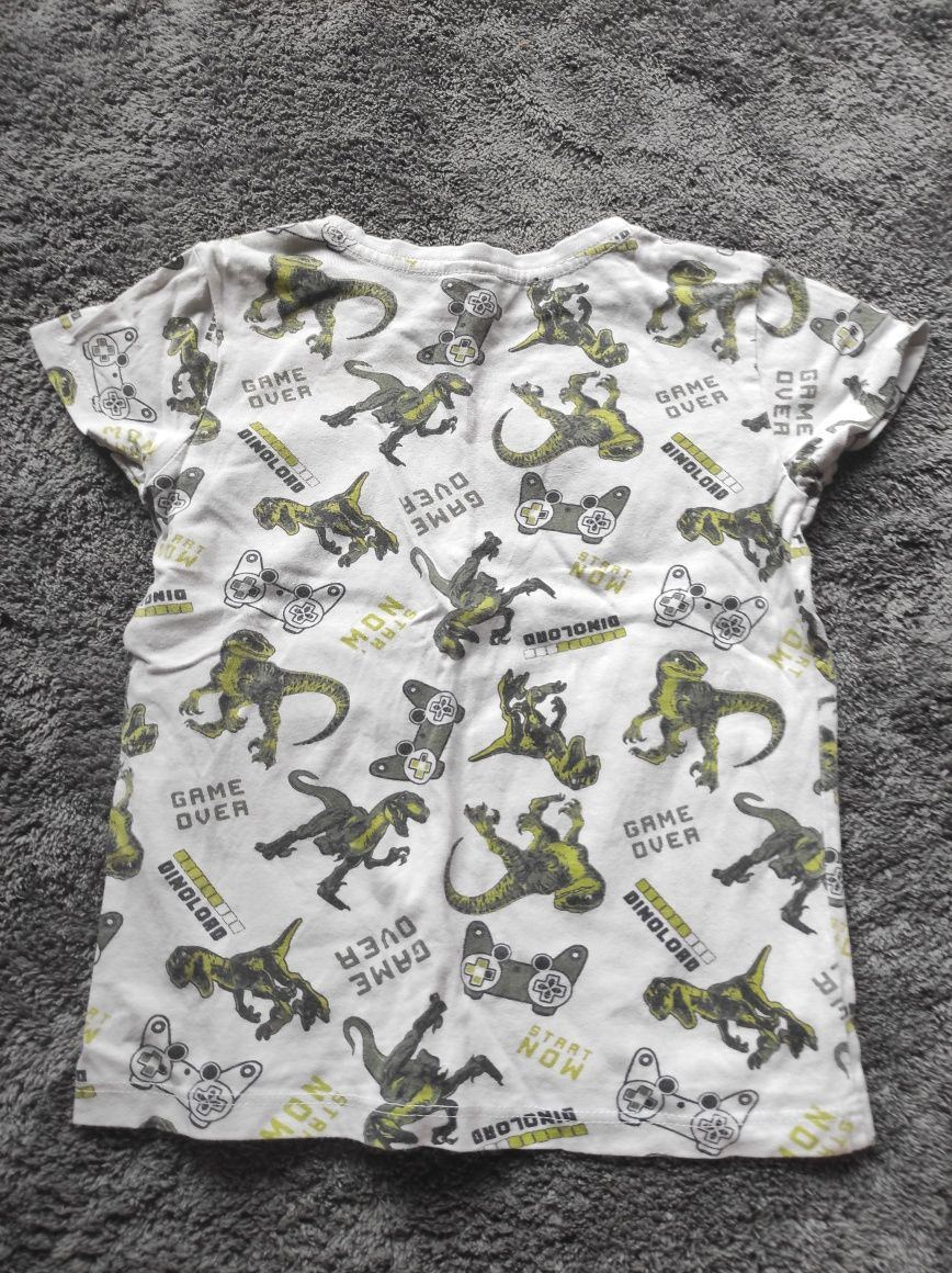 Biała koszulka w dinozaury