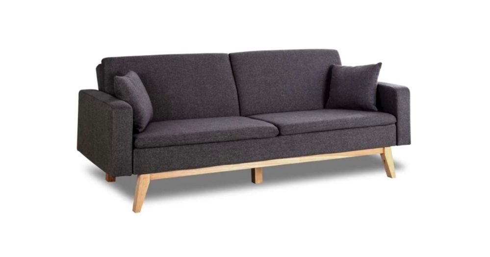 Sofá-Cama 3 Lugares (206 x 74 x 83 cm - Cinzento Carvão)