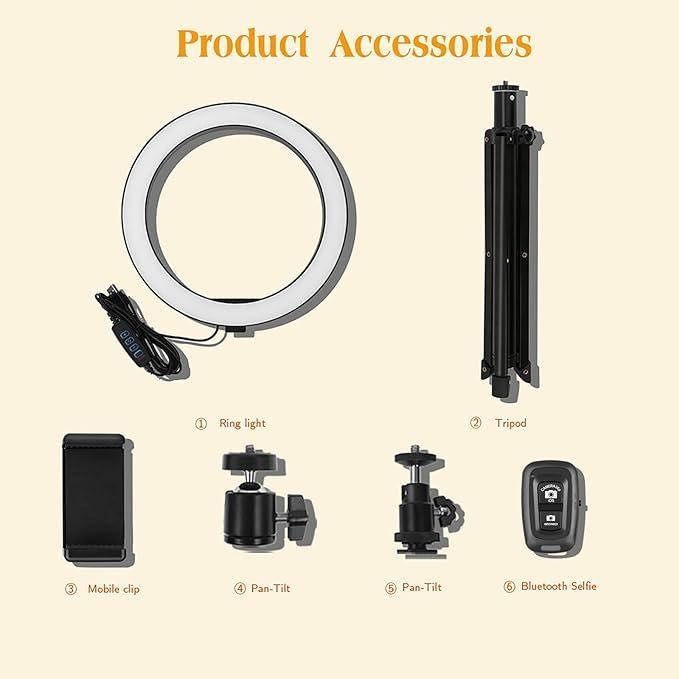 Кільцева лампа з регульованою яскравістю Aixpi 10"LED Ring Light L218