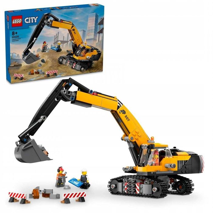 Klocki Lego City 60420 Żółta Koparka Gąsienicowa Obrotowa + 3 Figurki