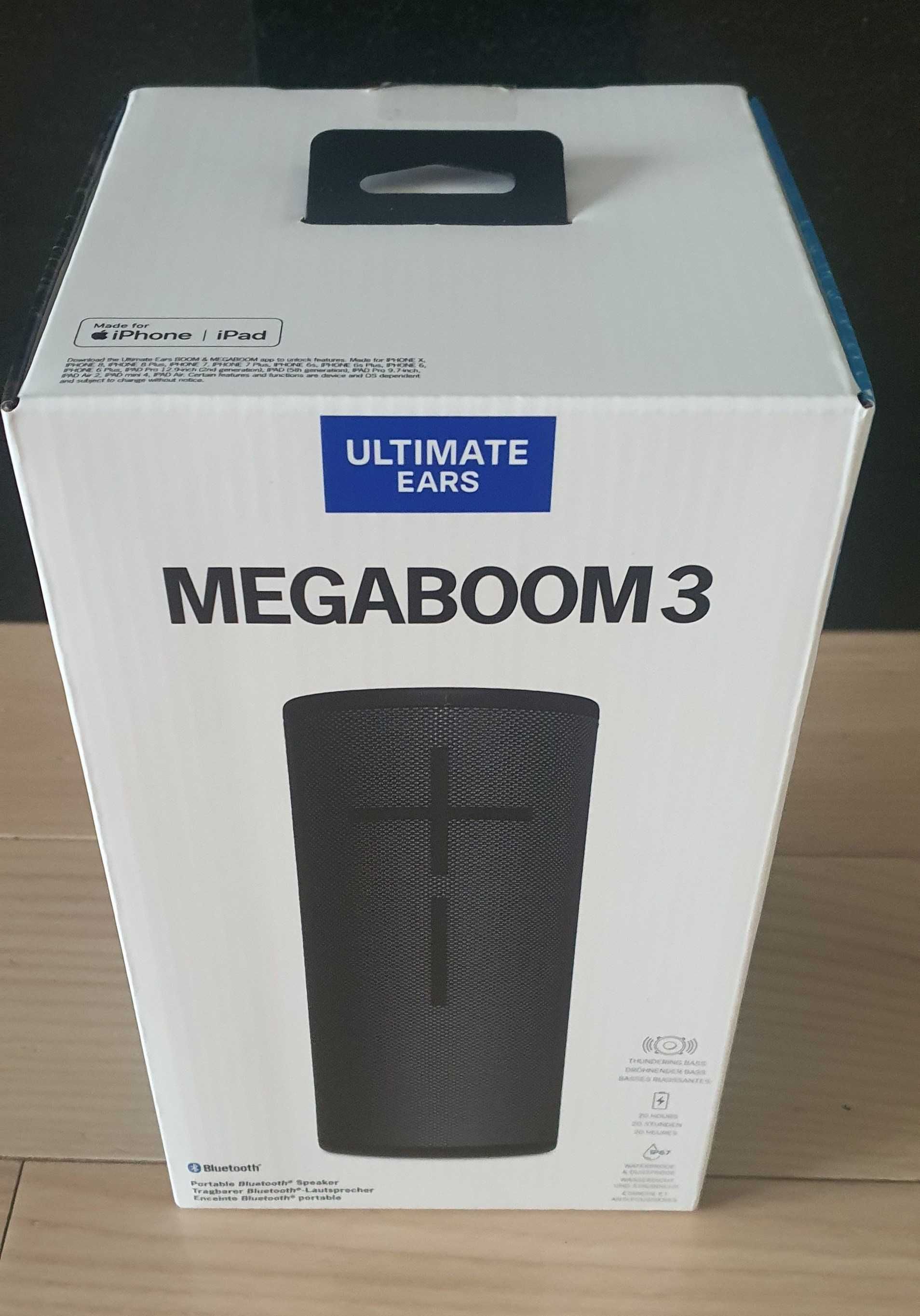 Głośnik bezprzewodowy Ultimate Ears Megaboom 3, nowy, Gwarancja