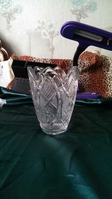 Ваза для цветов «Тюльпан» 16 см. хрусталь СССР Без дефектов