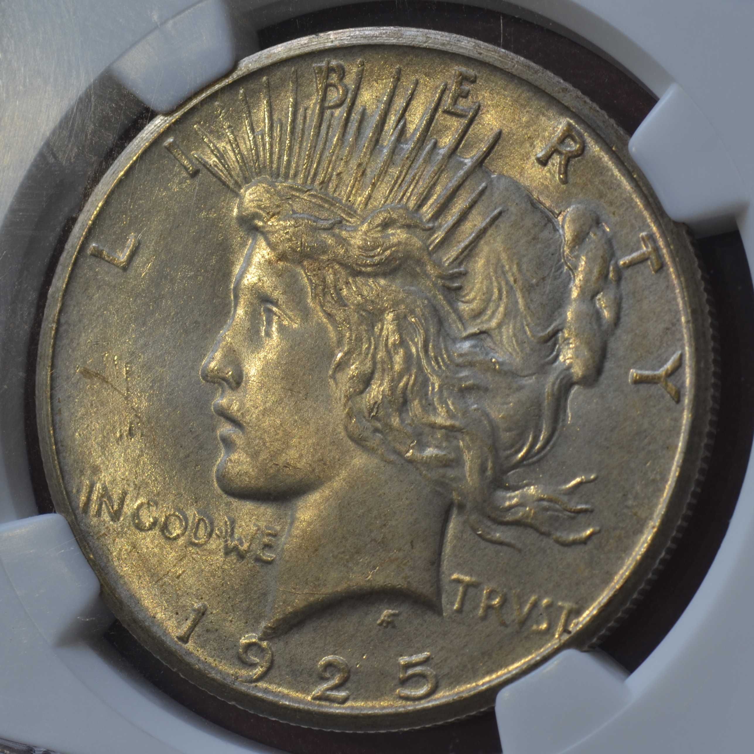 Мирний Долар/Peace Dollar 1925р, MS 65 США. Слаб NGC, Срібло