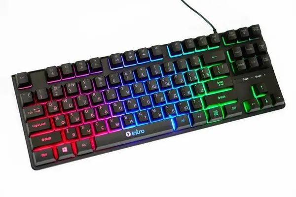 Клавиатура с подсветкой DX750, RGB KEYBOARD, проводная